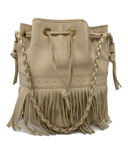 J&M DAVIDSON（ジェイ＆エム デヴィッドソン）J&M DAVIDSON (ジェイ＆エム デヴィッドソン) フリンジショルダーバッグ ベージュの古着・服飾アイテム