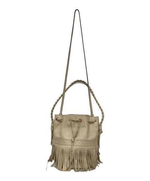 J&M DAVIDSON（ジェイ＆エム デヴィッドソン）J&M DAVIDSON (ジェイ＆エム デヴィッドソン) フリンジショルダーバッグ ベージュの古着・服飾アイテム