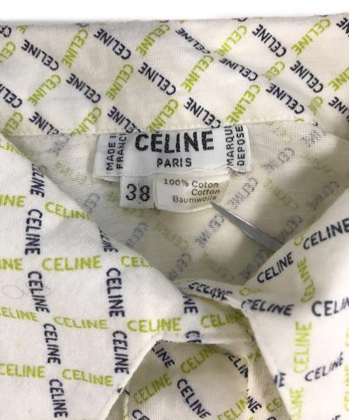 CELINE（セリーヌ）CELINE (セリーヌ) 総柄ポロシャツ ホワイト サイズ:38の古着・服飾アイテム