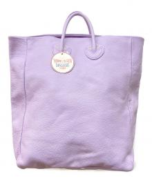 YOUNG & OLSEN The DRYGOODS STORE（ヤングアンドオルセン ザ ドライグッズストア）の古着「EMBOSSED LEATHER TOTE L」｜ラベンダー