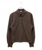 CLANEクラネ）の古着「POWER SHOULDER POLO TOPS」｜ブラウン