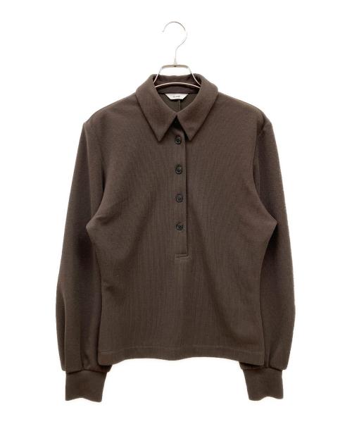 CLANE（クラネ）CLANE (クラネ) POWER SHOULDER POLO TOPS ブラウン サイズ:1の古着・服飾アイテム