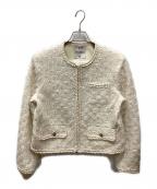 Fano Studiosファノ ストゥディオズ）の古着「ジャガードパイピングノーカラージャケット」｜アイボリー