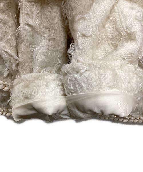 Fano Studios（ファノ ストゥディオズ）Fano Studios (ファノ ストゥディオズ) ジャガードパイピングノーカラージャケット アイボリー サイズ:Mの古着・服飾アイテム