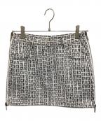GIVENCHYジバンシィ）の古着「モノグラムパターンミニスカート」｜ホワイト×ブラック