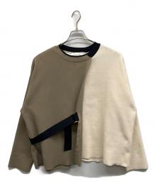 CULLNI（クルニ）の古着「Tie-Locked Layered Knit」｜ベージュ×アイボリー