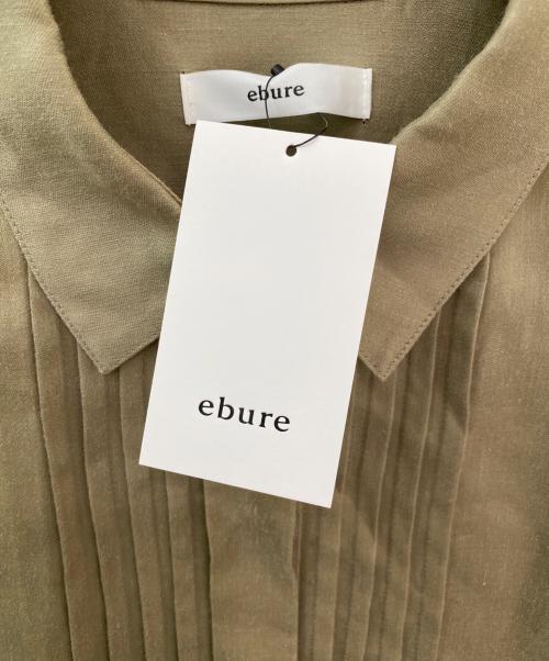 ebure（エブール）ebure (エブール) ラミーサテン シャツワンピース カーキ サイズ:38の古着・服飾アイテム