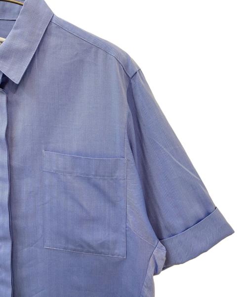 ebure（エブール）ebure (エブール) コットンヘリンボーン 半袖シャツ ブルー サイズ:38の古着・服飾アイテム