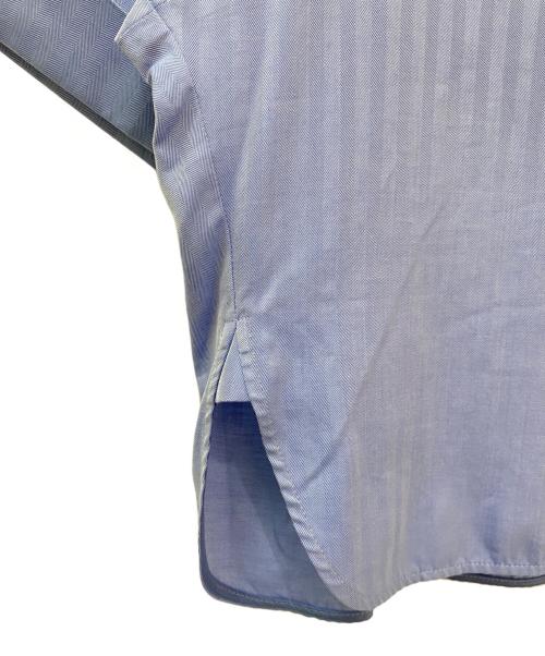 ebure（エブール）ebure (エブール) コットンヘリンボーン 半袖シャツ ブルー サイズ:38の古着・服飾アイテム