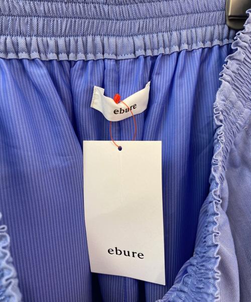 ebure（エブール）ebure (エブール) コットンヘリンボーン ワイドパンツ ブルー サイズ:38の古着・服飾アイテム