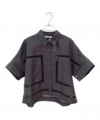 ebureエブール）の古着「フラッフィーオーガンジー シャツ」｜ダークブラウン