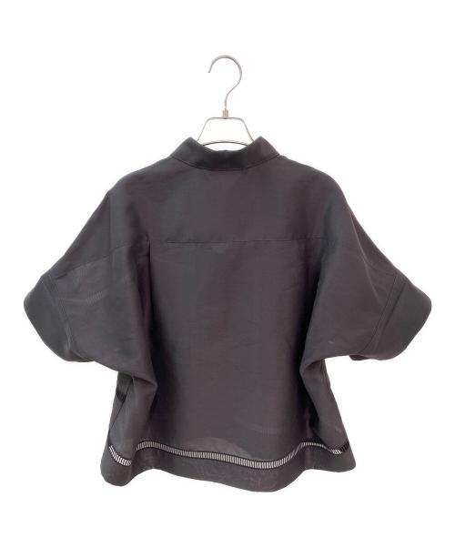 ebure（エブール）ebure (エブール) フラッフィーオーガンジー シャツ ダークブラウン サイズ:38の古着・服飾アイテム