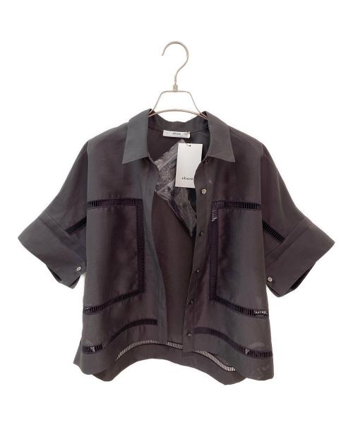 ebure（エブール）ebure (エブール) フラッフィーオーガンジー シャツ ダークブラウン サイズ:38の古着・服飾アイテム