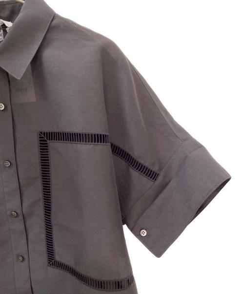 ebure（エブール）ebure (エブール) フラッフィーオーガンジー シャツ ダークブラウン サイズ:38の古着・服飾アイテム