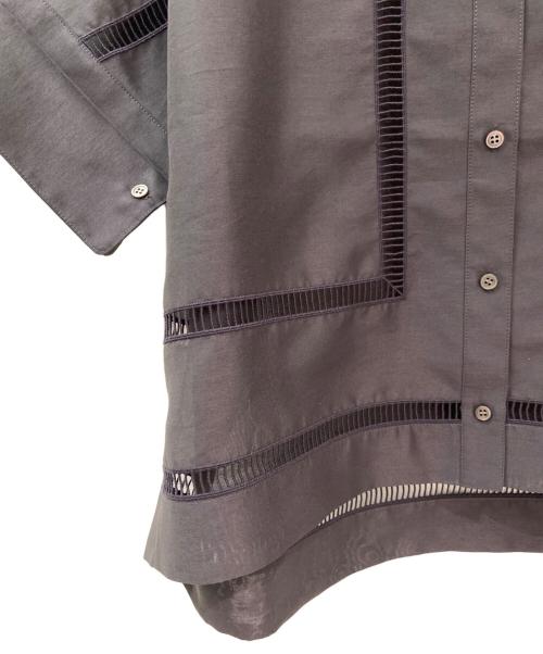 ebure（エブール）ebure (エブール) フラッフィーオーガンジー シャツ ダークブラウン サイズ:38の古着・服飾アイテム