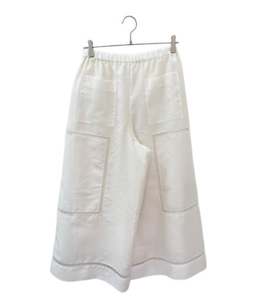 ebure（エブール）ebure (エブール) フラッフィーオーガンジー ワイドパンツ ホワイト サイズ:38の古着・服飾アイテム