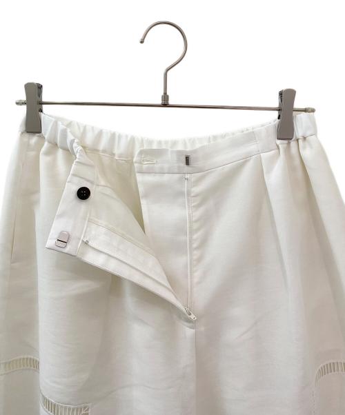 ebure（エブール）ebure (エブール) フラッフィーオーガンジー ワイドパンツ ホワイト サイズ:38の古着・服飾アイテム