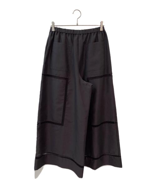 ebure（エブール）ebure (エブール) フラッフィーオーガンジー ワイドパンツ ダークブラウン サイズ:38の古着・服飾アイテム