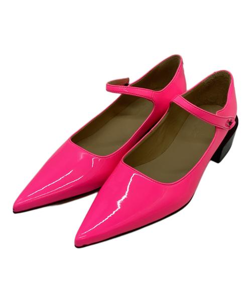 MM6 Maison Margiela（エムエムシックスメゾンマルジェラ）MM6 Maison Margiela (エムエムシックスメゾンマルジェラ) アンクルストラップパンプス ショッキングピンク サイズ:36の古着・服飾アイテム