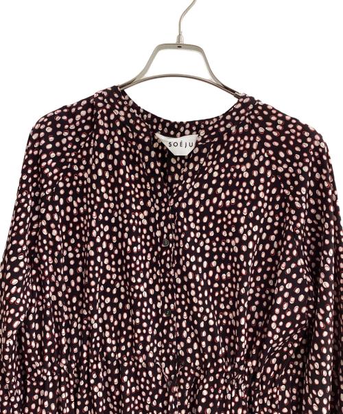 SOEJU（ソージュ）SOEJU (ソージュ) レオパード柄ワンピース ブラック サイズ:Freeの古着・服飾アイテム