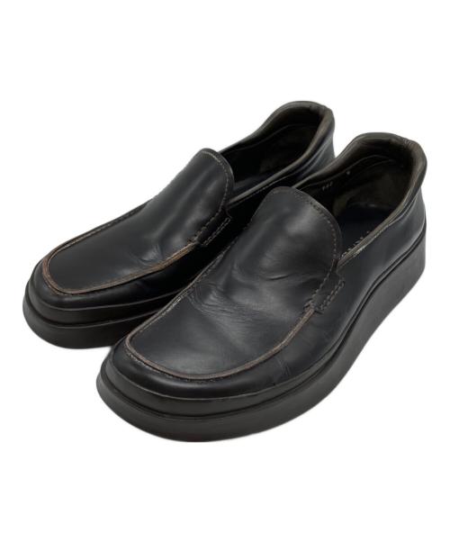 PRADA（プラダ）PRADA (プラダ) スクエアローファー ブラウン サイズ:８の古着・服飾アイテム
