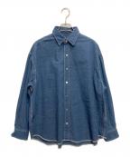 FRAMeWORKフレームワーク）の古着「DENIM heart シャツ」｜インディゴ
