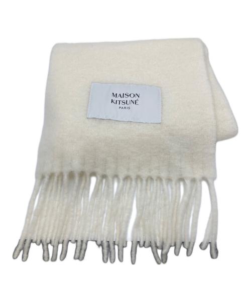 maison kitsune（メゾンキツネ）maison kitsune (メゾンキツネ) BABY ALPACA PLAIN SCARF ホワイトの古着・服飾アイテム