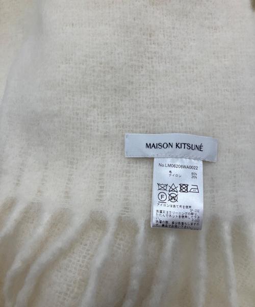 maison kitsune（メゾンキツネ）maison kitsune (メゾンキツネ) BABY ALPACA PLAIN SCARF ホワイトの古着・服飾アイテム