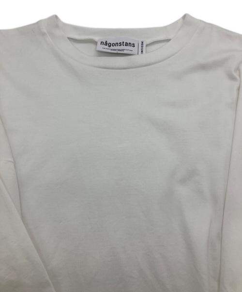nagonstans（ナゴンスタンス）nagonstans (ナゴンスタンス) curve-hem t-shirt ホワイト サイズ:Mの古着・服飾アイテム
