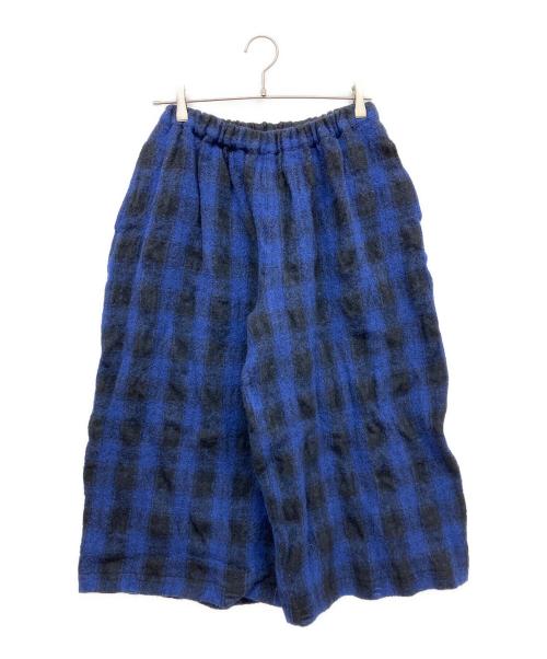 TAO COMME des GARCONS（タオ コムデギャルソン）TAO COMME des GARCONS (タオ コムデギャルソン) 縮絨ウールタータンチェックパンツ ブルー サイズ:Sの古着・服飾アイテム