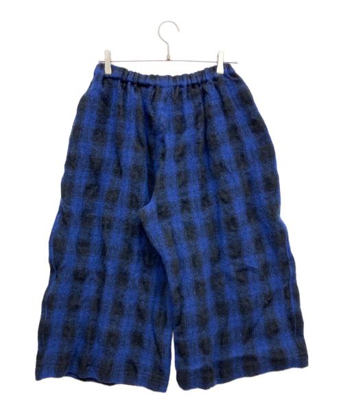 TAO COMME des GARCONS（タオ コムデギャルソン）TAO COMME des GARCONS (タオ コムデギャルソン) 縮絨ウールタータンチェックパンツ ブルー サイズ:Sの古着・服飾アイテム