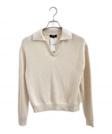 theory（セオリー）の古着「Wave Boucle Boyfriend Polo Shirt」｜アイボリー