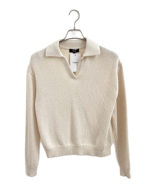 theory（セオリー）theory (セオリー) Wave Boucle Boyfriend Polo Shirt アイボリー サイズ:Pの古着・服飾アイテム