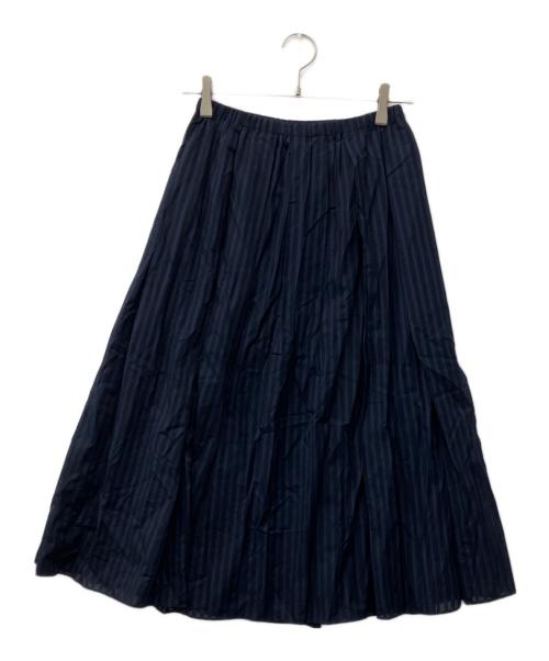 theory（セオリー）theory (セオリー) Linear Cotton Irregular Pleat Skirt ネイビー サイズ:Pの古着・服飾アイテム
