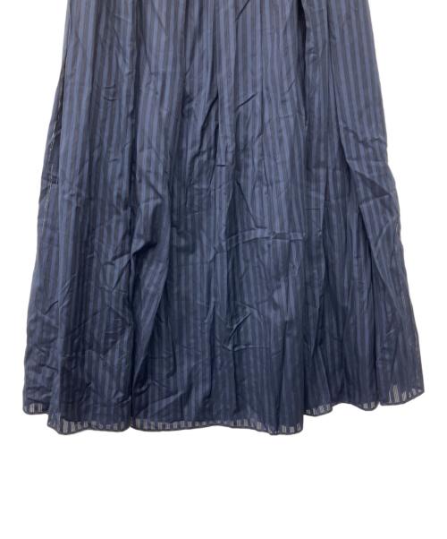 theory（セオリー）theory (セオリー) Linear Cotton Irregular Pleat Skirt ネイビー サイズ:Pの古着・服飾アイテム