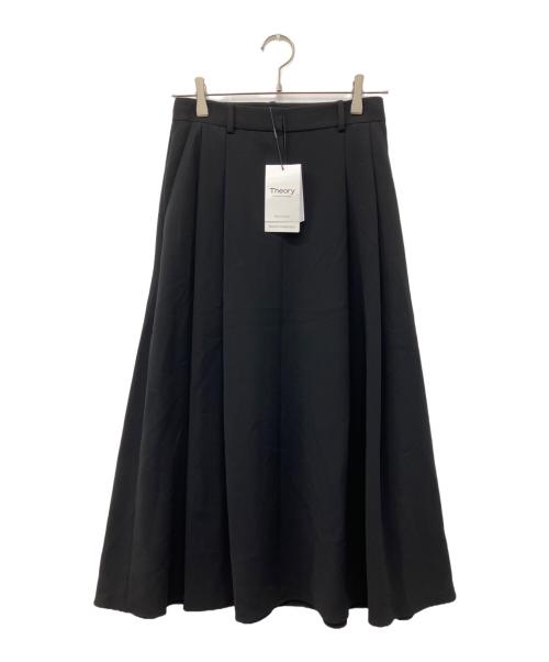 theory（セオリー）theory (セオリー) Admiral Crepe Double Pleat Skirt ブラックの古着・服飾アイテム
