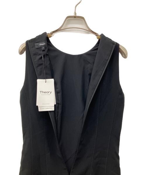 theory（セオリー）theory (セオリー) Satin Crepe Zigzag Stitch Dress ブラック 未使用品の古着・服飾アイテム