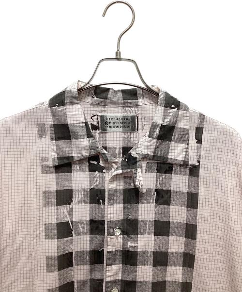 Martin Margiela 10（マルタン・マルジェラ 10）Martin Margiela 10 (マルタン・マルジェラ 10) チェック スタンプペイント シャツ ピンク サイズ:5の古着・服飾アイテム