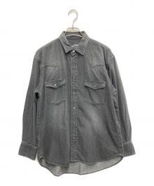 Hug O'War（ハグオーワー）の古着「デニムウエスタンシャツ」｜ブラック