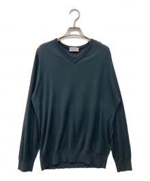 JOHN SMEDLEY（ジョンスメドレー）の古着「Vネックニット」｜ネイビー