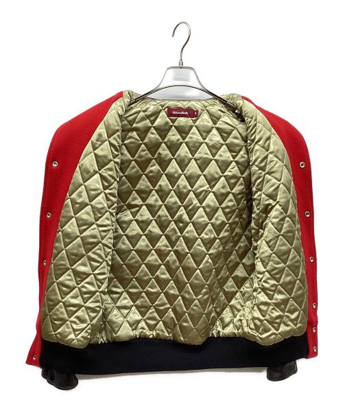 HIDE AND SEEK（ハイドアンドシーク）HIDE AND SEEK (ハイドアンドシーク) レザースタジャン レッド×ブラック サイズ:Mの古着・服飾アイテム