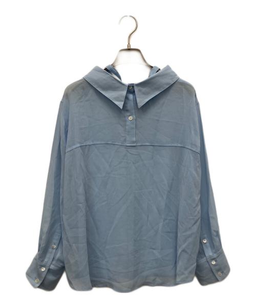FRAY ID（フレイ アイディー）FRAY ID (フレイ アイディー) 2wayリネンライクシアーシャツ ブルー サイズ:Freeの古着・服飾アイテム