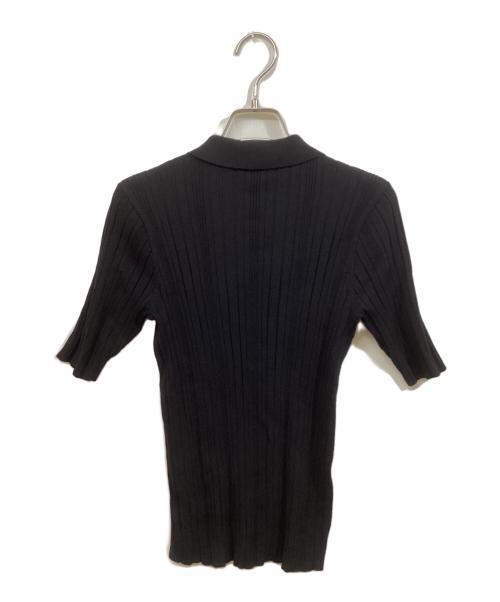 MIESROHE（ミースロエ）MIESROHE (ミースロエ) ランダムリブニットポロカーディガン ブラック サイズ:Freeの古着・服飾アイテム