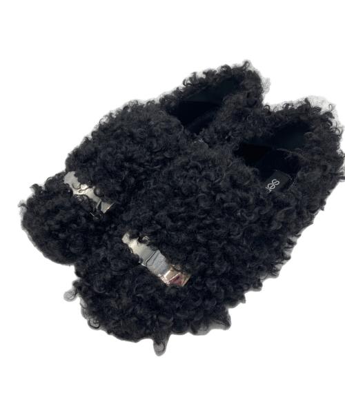 sergio rossi（セルジオロッシ）sergio rossi (セルジオロッシ) テディスリッパ ブラック サイズ:37の古着・服飾アイテム