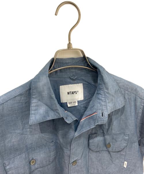 WTAPS（ダブルタップス）WTAPS (ダブルタップス) ダンガリーシャツ　DECK SS/SHIRT.COTTON.DANGAREE　201WVDT-SHM05 ブルー サイズ:01の古着・服飾アイテム