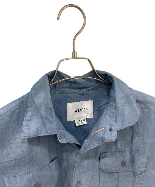 WTAPS（ダブルタップス）WTAPS (ダブルタップス) ダンガリーシャツ　DECK SS/SHIRT.COTTON.DANGAREE　201WVDT-SHM05 ブルー サイズ:01の古着・服飾アイテム