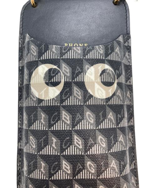 ANYA HINDMARCH（アニヤ・ハインドマーチ）ANYA HINDMARCH (アニヤ・ハインドマーチ) 携帯ポーチ ブラックの古着・服飾アイテム