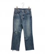 GRACE CONTINENTAL（グレースコンチネンタル）の古着「クラッシュデニムパンツ」｜ブルー