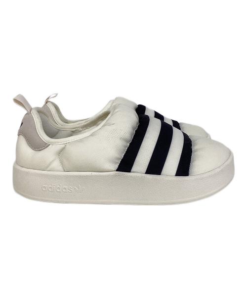 adidas（アディダス）adidas (アディダス) ミュール PUPPYLETTE　パフィレッタ スリッポン シューズ 3ストライプ ホワイト サイズ:23.5の古着・服飾アイテム
