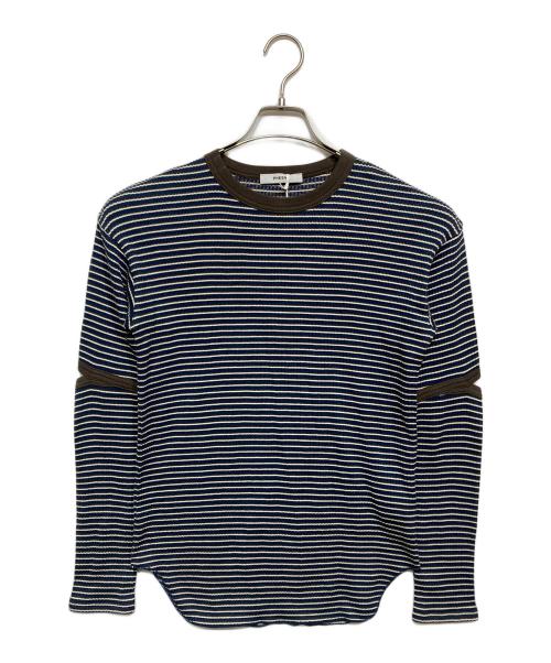 PHEENY（フィーニー）PHEENY (フィーニー) Multi border L/S カットソー ネイビー×ブラウン サイズ:Freeの古着・服飾アイテム